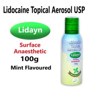 Lidayn Topical Mint Dent aids Lidayn Spray For Tattoo & Dental Use 100gm